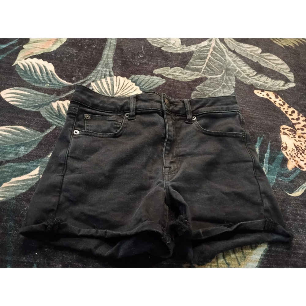 American Eagle Hi Rise Shortie Women's Size 6 Black